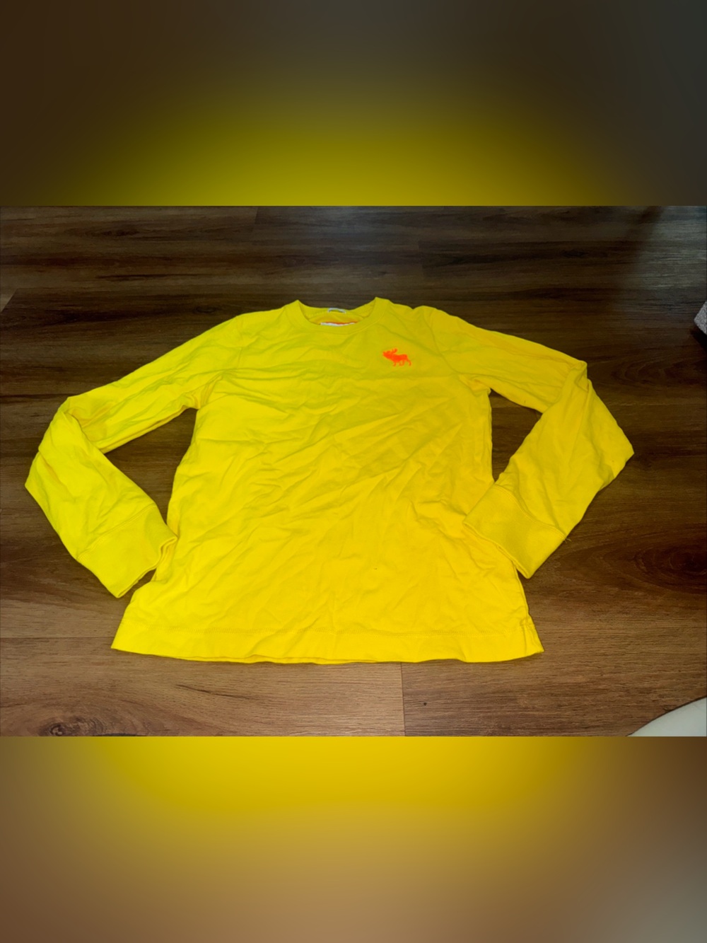 Men's Abercrombie & Fitch Yellow Muscle Sweatshirt w/ Moose Logo - Sz. XL